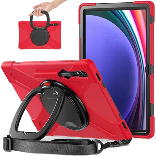 Tablet-Schutzhülle kompatibel mit Samsung Galaxy Tab S8 Ultra 14,6 Zoll (SM-X900/X906), strapazierfähig, TPU, stoßfest, Kinderhülle, 360 Grad drehbar, Multifunktions-Griff und Schultergurt, robuste von GaliJialiB