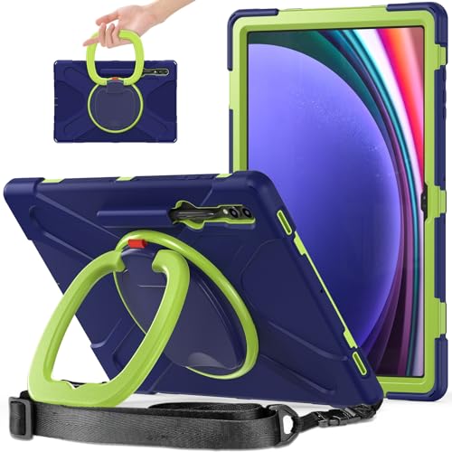 Tablet-Schutzhülle kompatibel mit Samsung Galaxy Tab S8 Ultra 14,6 Zoll (SM-X900/X906), strapazierfähig, TPU, stoßfest, Kinderhülle, 360 Grad drehbar, Multifunktions-Griff und Schultergurt, robuste von GaliJialiB