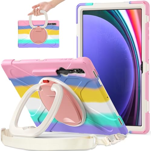 Tablet-Schutzhülle kompatibel mit Samsung Galaxy Tab S8 Ultra 14,6 Zoll (SM-X900/X906), strapazierfähig, TPU, stoßfest, Kinderhülle, 360 Grad drehbar, Multifunktions-Griff und Schultergurt, robuste von GaliJialiB