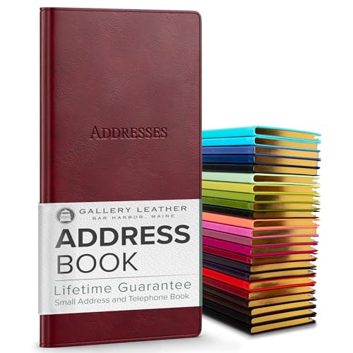 Galerie Leder Pocket Adressbuch Acadia Burgund von Gallery Leather