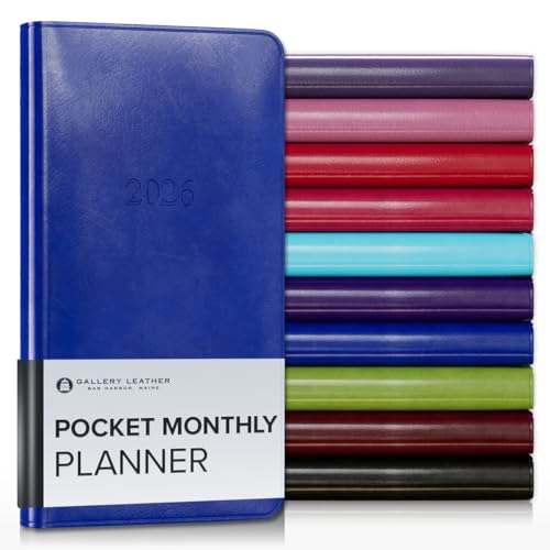 Gallery Leather Pocket Monatsplaner 2026, elegant gebundener Kalenderplaner und Notizbuch mit stilvollen goldvergoldeten Seitenrändern, 18 Monate - Acadia Malibu - 15,2 x 8,3 cm Gallery Leather Pocket Monatsplaner 2026, elegant gebundener Kalenderplaner und Notizbuch mit stilvollen goldvergoldeten Seitenrändern, 18 Monate - Acadia Malibu - 15,2 x 8,3 cm von Gallery Leather