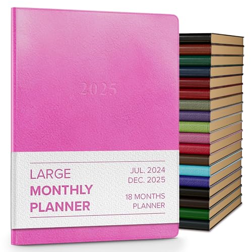 Gallery Leather Großer Monatsplaner 2025, elegant gebundener Kalenderplaner und Notizbuch mit stilvollen goldvergoldeten Seitenrändern, 18 Monate - Acadia Hope - 24,8 x 19,1 cm von Gallery Leather