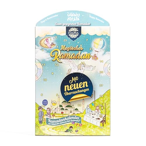 Ramadan kalender 2024 | 30-Tage-Kalender voll mit Spielzeug, Süßigkeiten, Quiz für Kinder | Geschenkidee für Eid Mubarak | Countdown Eid-Kalender | Überraschungskalender von Gama