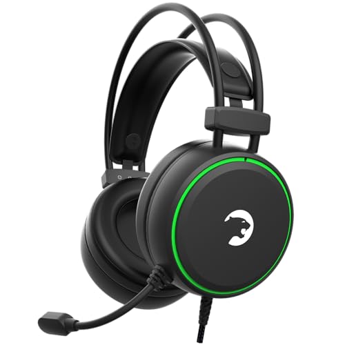GAMEPOWER Jin X Gaming Headset mit Mikrofon, für PS4 PS5 One PC Switch Kompatibel, kabelgebundene Kopfhörer, 50mm Lautsprecher, 3,5mm Klinke, Schwarz von Game Power