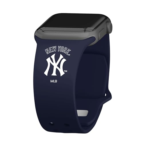 New York Yankees HD Elite Edition Uhrenarmband, kompatibel mit Apple Watch (42/44/45 mm lang) von Game Time