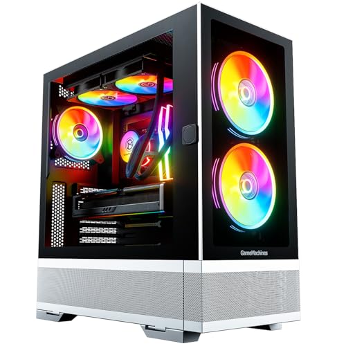 GameMachines Element, Snow Edition, ATX PC Gaming Gehäuse, inklusive 3 A-RGB Lüfter von GameMachines