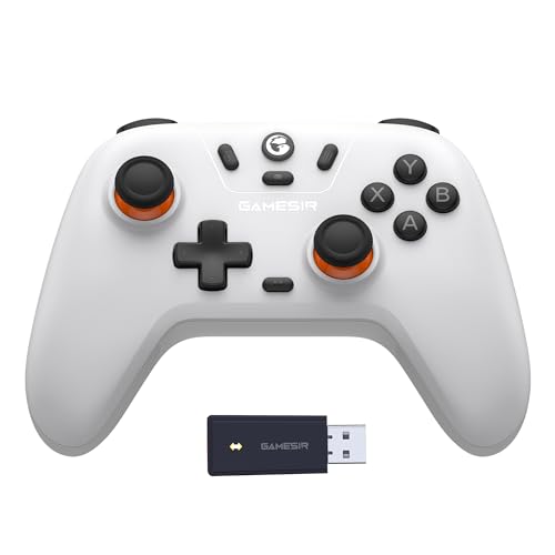 GameSir Nova Lite Wireless Controller, Tri-Mode Konnektivität, PC Gamepad Joystick für Windows PC/Switch/Stem/iOS/Android, mit Hall-Effekt Trigger, DualVibration, Turbo, Bewegung (weiß) von GameSir