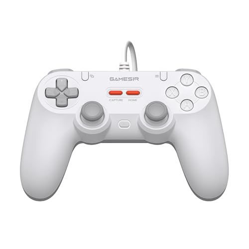 GameSir T3 Tegenaria Lite Wired Controller für PC, Wired 1000Hz Polling Rate, Hall-Effekt Joysticks und 2 Remappable Buttons, Dual Vibration, Turbo, PC Controller für Steam/Android/iOS/Switch（Weiß） von GameSir