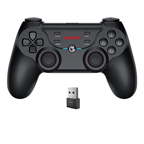 GameSir T3s Wireless Gaming Controller für Windows PC, Android TV Box, iOS & Android - Dreimodus-Konnektivität - Asymmetrische Doppelmotoren - 3-Gang Turbo - 25 Stunden Akkulaufzeit - Schwarz von GameSir