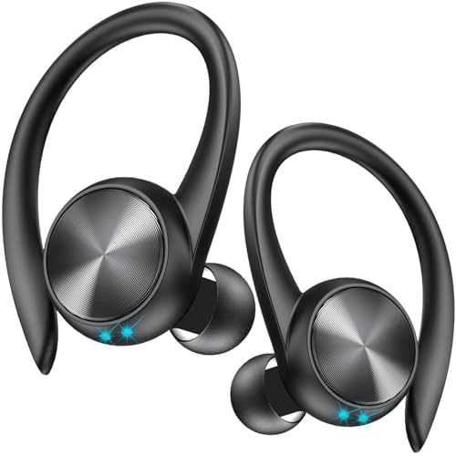 Bluetooth Kopfhörer, 60h Playtime LED-Display In Ear Kopfhörer Kabellos Bluetooth 5.3 mit 4 ENC Noise Cancelling Mic, Kabellose Kopfhörer, Wireless Ohrhörer mit Ohrhaken für Sport/Fitnessstudio/TV von GameXtrem