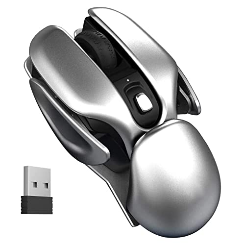 GameXtrem Kabellose Maus, 2,4 GHz mit USB-Nano-Empfänger, 36 Monate Lebensdauer, 1000 DPI Optical Tracking, beidhändig, kompatibel mit PC, Laptop (Silver) von GameXtrem