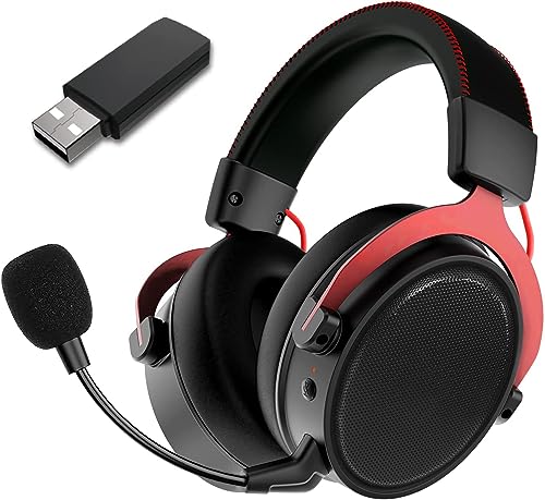 GameXtrem kabelloses Gaming-Headset, GeräuschunterdrückungundMikrofontechnologie, Wireless Gaming-Headset 7.1 Surround Sound, Memory-Foam-Polsterung, Compatible with PC, PS4, PS5. von GameXtrem