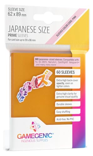 Gamegenic, Prime Japanese Sized Sleeves Orange, Sleeve Color Code: Pink von Gamegenic
