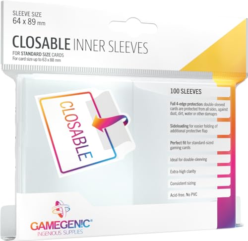 GAMEGENIC Closable Inner Sleeves (100) – mehrsprachig (evtl. nicht in deutscher Sprache) von Asmodee