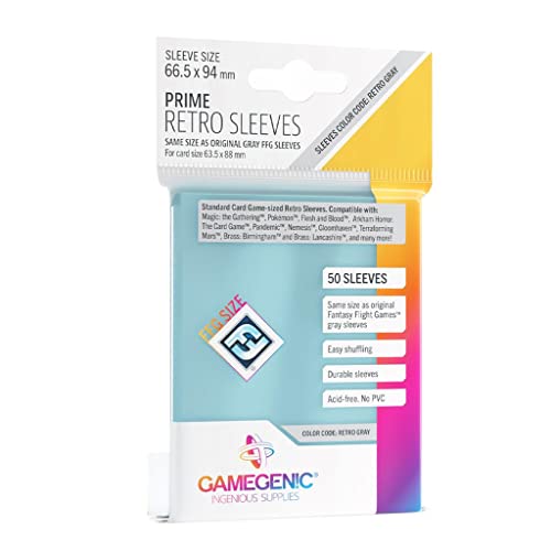 Gamegenic, PRIME Retro Sleeves, Sleeve color code: Retro Gray von Gamegenic