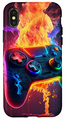 Hülle für iPhone X/XS Gamer Ästhetische Grafik Gaming Videospiele Jungen Teenager Kinder von Gamer Aesthetic Graphic Gaming Video Games Boys