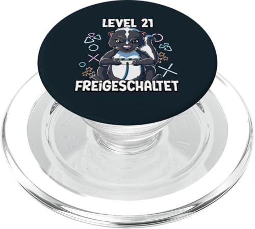 Level 21 Freigeschaltet 21 Jahre 21. Geburtstag Gaming PopSockets PopGrip für MagSafe von Gamer Geburtstagsgeschenk