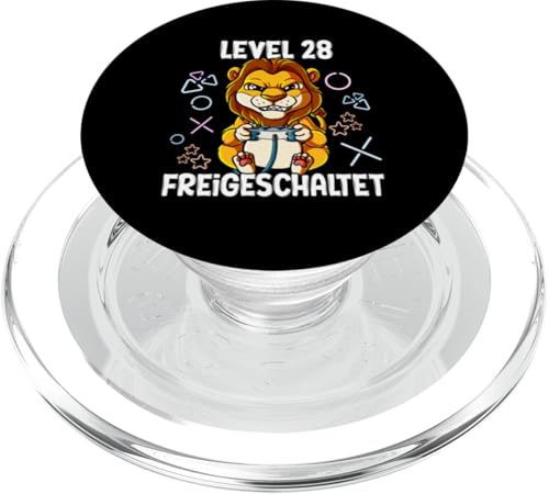 Level 28 Freigeschaltet 28 Jahre 28. Geburtstag Gaming PopSockets PopGrip für MagSafe von Gamer Geburtstagsgeschenk