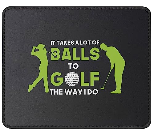 Lustiges Golf-Mauspad mit Aufschrift "It Takes Balls" – Golf-Geschenke für Männer oder Frauen – Golf-Mauspad – Humor-Sport-Mauspad 24,1 cm (9,5 Zoll) von Gamer Heartbeat