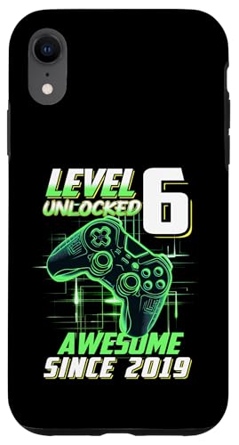 Junge Mädchen Geburtstag, Level 6, Gamer Geburtstag, Spielparty Hülle für iPhone XR von Gamer