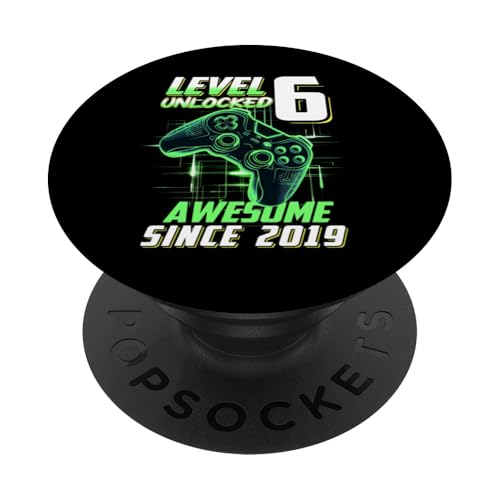 Junge Mädchen Geburtstag, Level 6, Gamer Geburtstag, Spielparty PopSockets Klebender PopGrip Junge Mädchen Geburtstag, Level 6, Gamer Geburtstag, Spielparty PopSockets Klebender PopGrip von Gamer