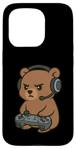 Bear Gamer Gaming Retro Videospiele Zoo Jungen Mädchen Kinder Hülle für iPhone 15 Pro von GamerAxis1