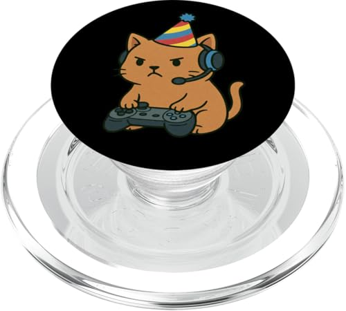 Cat Gamer Gaming Geburtstag Videospiele Jungen Mädchen Kinder PopSockets PopGrip für MagSafe Cat Gamer Gaming Geburtstag Videospiele Jungen Mädchen Kinder PopSockets PopGrip für MagSafe von GamerAxis1
