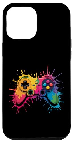 Gamer Bunte Farbspritzer Kunst Videospiele Jungen Mädchen Kinder Hülle für iPhone 12 Pro Max von GamerAxis1