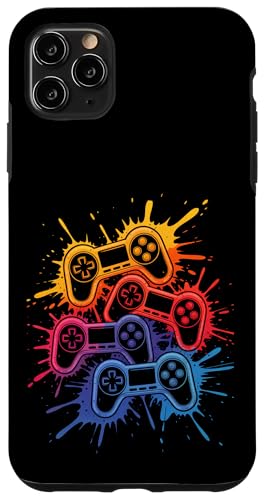Gamer Paint Splash Art Videospiele Bunte Jungen Mädchen Kinder Hülle für iPhone 11 Pro Max von GamerAxis1