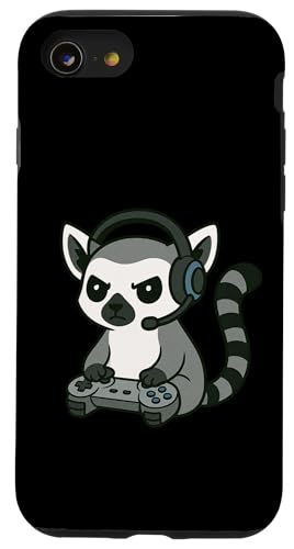 Lemur Gamer Gaming Retro Videospiele Zoo Jungen Mädchen Kinder Hülle für iPhone SE (2020) / 7 / 8 von GamerAxis1