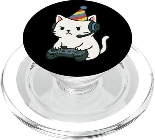 Weiße Katze Gamer Gaming Geburtstag Videospiele Mama Papa Kinder PopSockets PopGrip für MagSafe Weiße Katze Gamer Gaming Geburtstag Videospiele Mama Papa Kinder PopSockets PopGrip für MagSafe von GamerAxis1