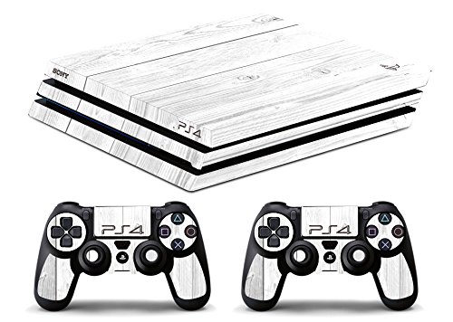 Skin Kompatibel für Ps4 PRO - Holz Weiss - Limited Edition Decal Cover Schutzhüllen Faceplates Bundle - Vinyl POLIERTEN von GamesMonkey