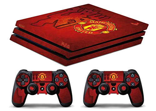 Skin Kompatibel für Ps4 PRO - MANCHESTER UNITED - limited edition DECAL COVER Schutzhüllen Faceplates BUNDLE - VINYL POLIERTEN von GamesMonkey