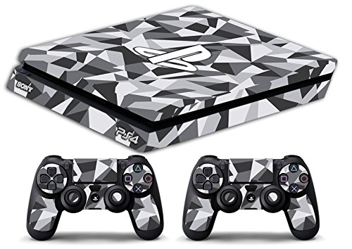 Skin Kompatibel für Ps4 Slim - Camouflage Geometric - Limited Edition Decal Cover Schutzhüllen Faceplates Bundle von GamesMonkey