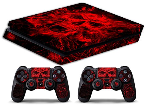 Skin Kompatibel für Ps4 Slim - Skull TESCHIO - Limited Edition Decal Cover Schutzhüllen Faceplates Bundle von GamesMonkey