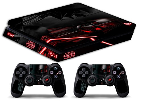 Skin Kompatibel für Ps4 Slim - Star Wars Black - Limited Edition Decal Cover Schutzhüllen Faceplates Bundle von GamesMonkey