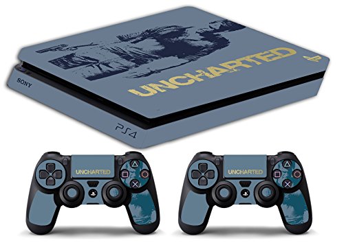 Skin Kompatibel für Ps4 Slim - Uncharted Bundle - Limited Edition Decal Cover Schutzhüllen Faceplates Bundle von GamesMonkey