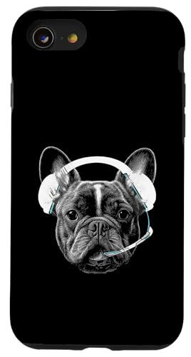 Lustige Französische Bulldogge mit Videospieler-Kopfhörern Hülle für iPhone SE (2020) / 7 / 8 von Gaming Frenchie dog