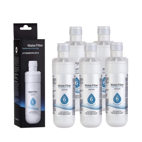 Wasserkühlschrankfilter, Kompatibel Mit LG LT1000P, Kompatibel Mit ADQ74793501,ADQ74793502,MDJ64844601,AGF80300704,ADQ75795105(5PCS) von GammeC
