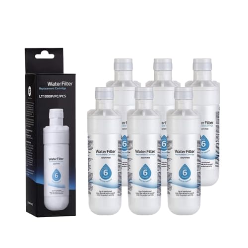 Wasserkühlschrankfilter, Kompatibel Mit LG LT1000P, Kompatibel Mit ADQ74793501,ADQ74793502,MDJ64844601,AGF80300704,ADQ75795105(6PCS) von GammeC