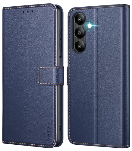Ganbary Handyhülle für Samsung Galaxy A05s Hülle, Premium Leder Klapphülle [Kartenschlitzen] [Magnetverschluss] [Standfunktion] kompatibel mit Galaxy A05s Schutzhülle, Blau von Ganbary
