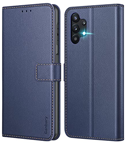 Ganbary Handyhülle für Samsung Galaxy A13 4G Hülle (Nicht für A13 5G), Premium Leder Tasche Hülle [Kartenschlitzen] [Magnetverschluss] [Standfunktion] kompatibel Samsung A13 4G Schutzhülle, Blau von Ganbary