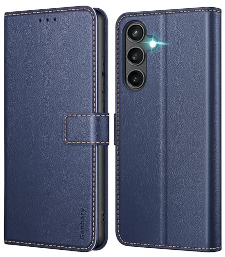 Ganbary Handyhülle für Samsung Galaxy S23 FE Hülle (Nicht für S23), Premium Leder Klapphülle [Kartenschlitzen] [Magnetverschluss] [Standfunktion] kompatibel mit Galaxy S23 FE 5G Schutzhülle, Blau von Ganbary