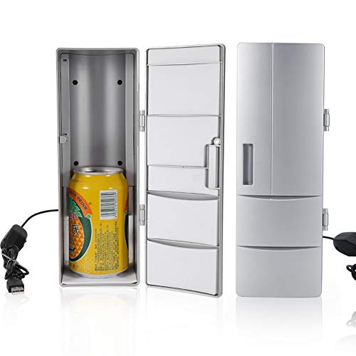 Mini Kühlschrank, Tragbare USB Mini Kühlschrank, Tragbare Dosen Trinken Bierkühler Kühler, Kleiner Getränkekühlschrank für Hause Büro Camping und Auto von Gancon