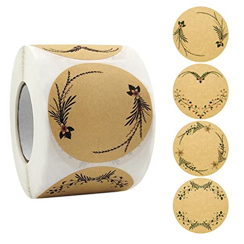 500 Stück Kraftpapier Aufkleber, Etiketten Selbstklebend 5cm Marmeladenglas Aufkleber Rund Geschenksticker (B) von GangGangBAO