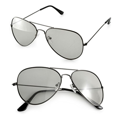 Ganzoo 2er Set 3D Brillen (Pilotenbrille) für passives 3D TVs, PC-Spiele oder Kino RealD, Passivbrille (zirkular polarisiert) Farbe: schwarz, Marke von Ganzoo