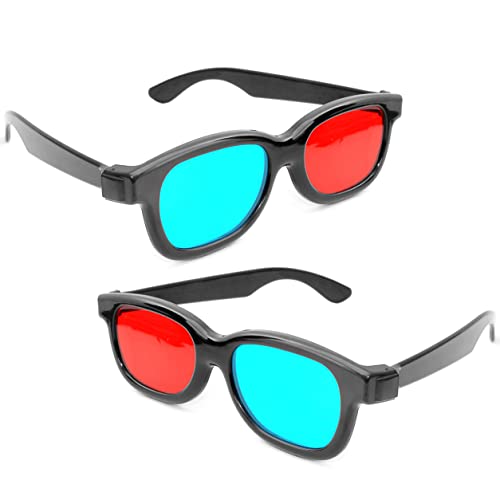 Ganzoo 3D-Anaglyphenbrille für TV oder PC-Spiele (rot/blau), Set 2 Stück, 3D Brille für Fernseher, 3D-Gläser mit Anaglyphen-Technologie von Ganzoo