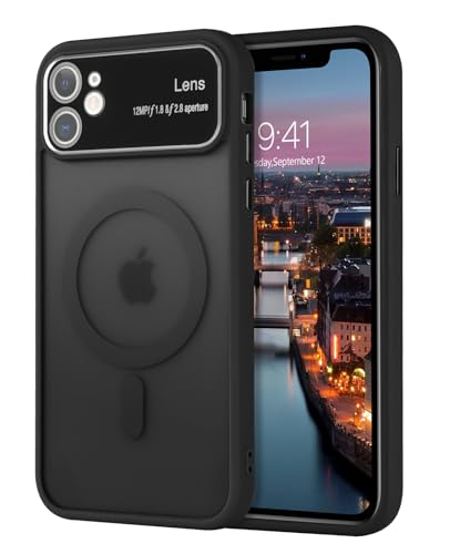 GaoBao Hülle für iPhone 11, Handyhülle iPhone 11 [Kompatibel mit MagSafe] Kameraschutz Eingebaut Stoßfest Kratzfeste Schutzhülle Weiche TPU Case für iPhone 11 6,1 Zoll, Schwarz von GaoBao