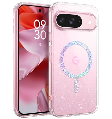 GaoBao Magnetische Schutzhülle für Google Pixel 9 / Google Pixel 9 Pro, Transparent, Glitzer, Kompatibel mit MagSafe: Militärischer Fallschutz, Stoßfest, Dünn, Glänzend GaoBao Magnetische Schutzhülle für Google Pixel 9 / Google Pixel 9 Pro, Transparent, Glitzer, Kompatibel mit MagSafe: Militärischer Fallschutz, Stoßfest, Dünn, Glänzend von GaoBao