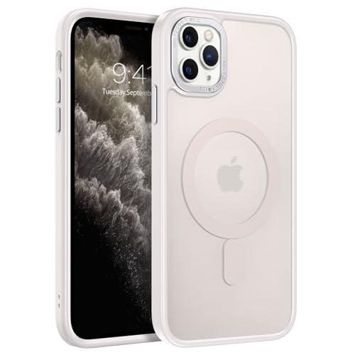 GaoBao Magnetische Schutzhülle für iPhone 11 Pro Max, Slim Fit 11 Pro Max Hülle [kompatibel mit MagSafe], klassische, stoßfeste, durchscheinende, matte Schutzhülle für iPhone 11 Pro Max 6,5 Zoll, von GaoBao